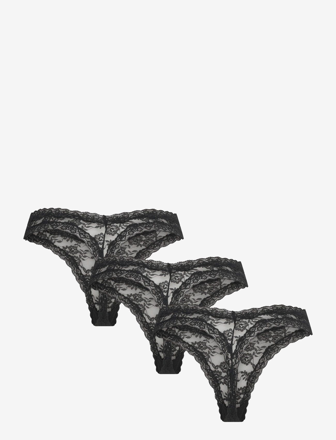 Lindex - Brief Dana thong lace 3pack - black - 2