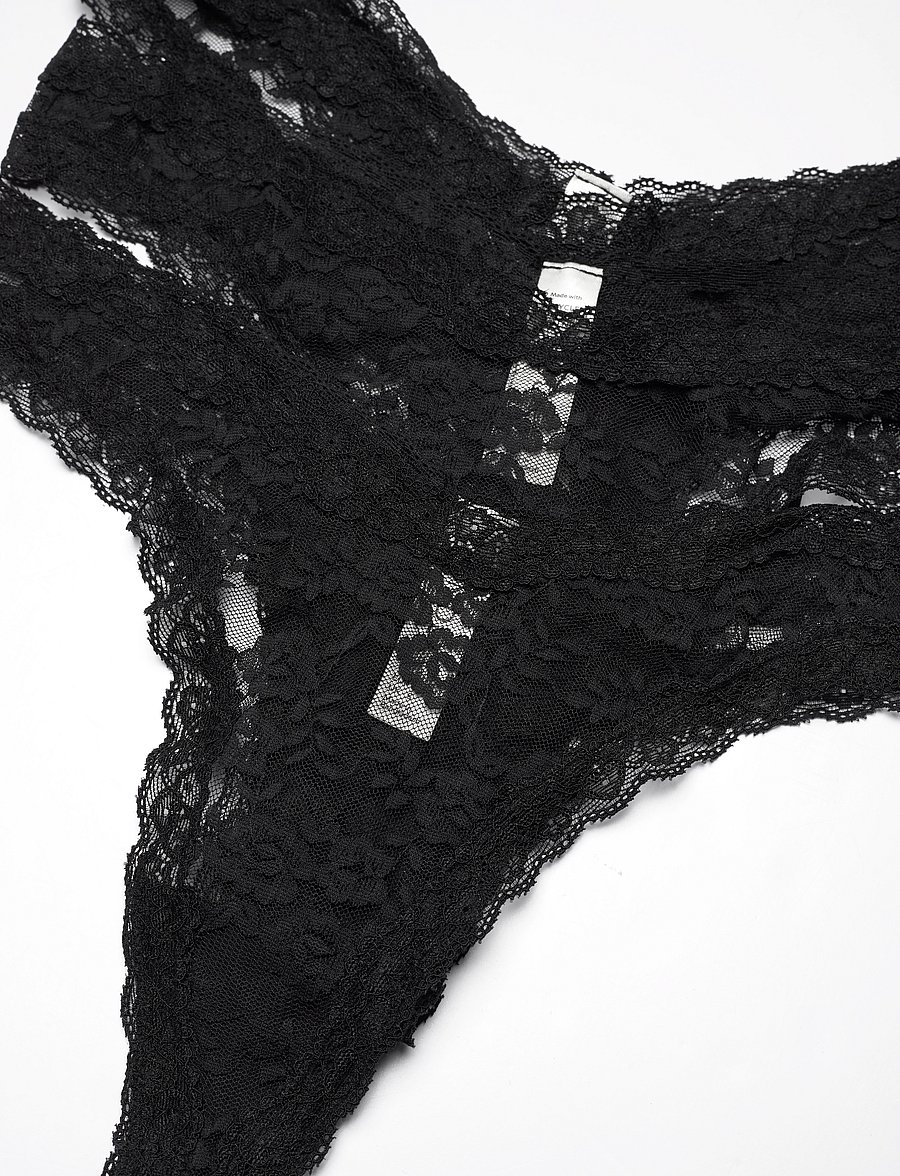 Lindex - 3-pack thong in lace - stringtrosor - black - 1