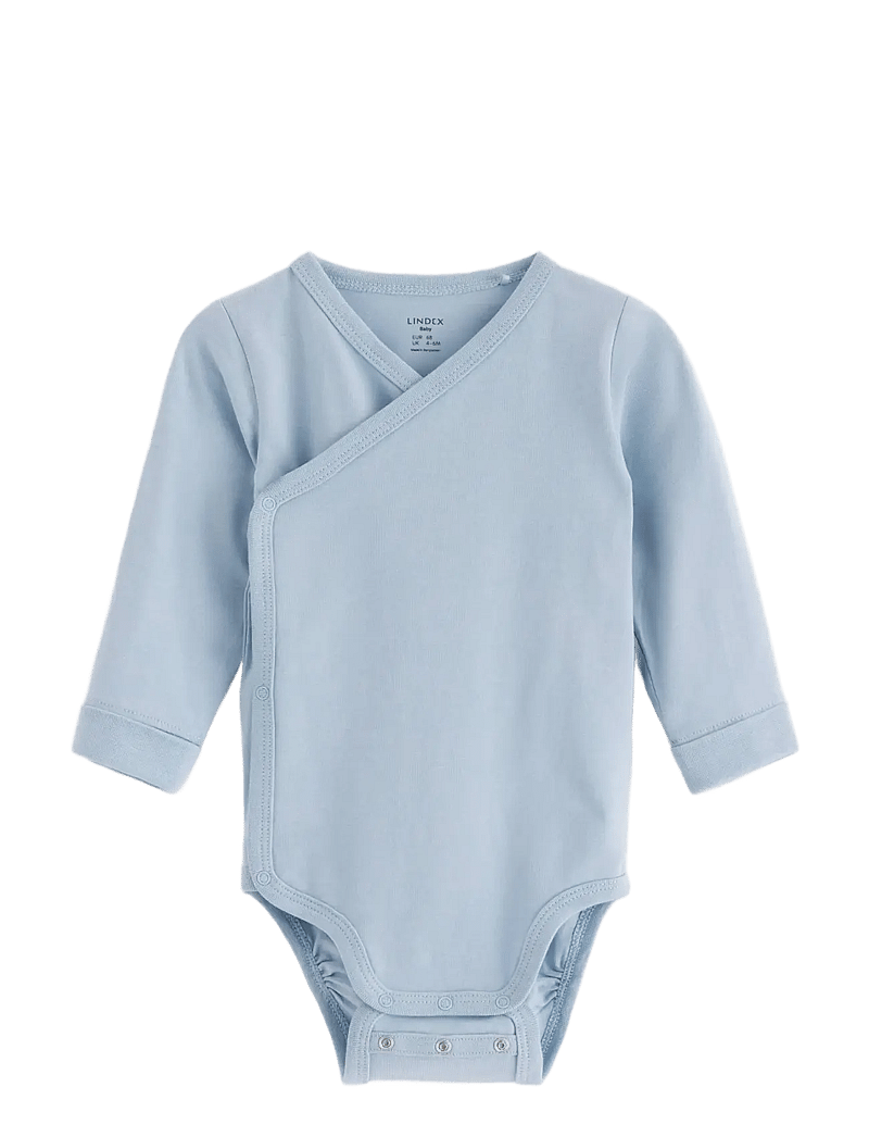 Lindex - Wrap bodysuit - shoppa efter ålder - light dusty blue - 0