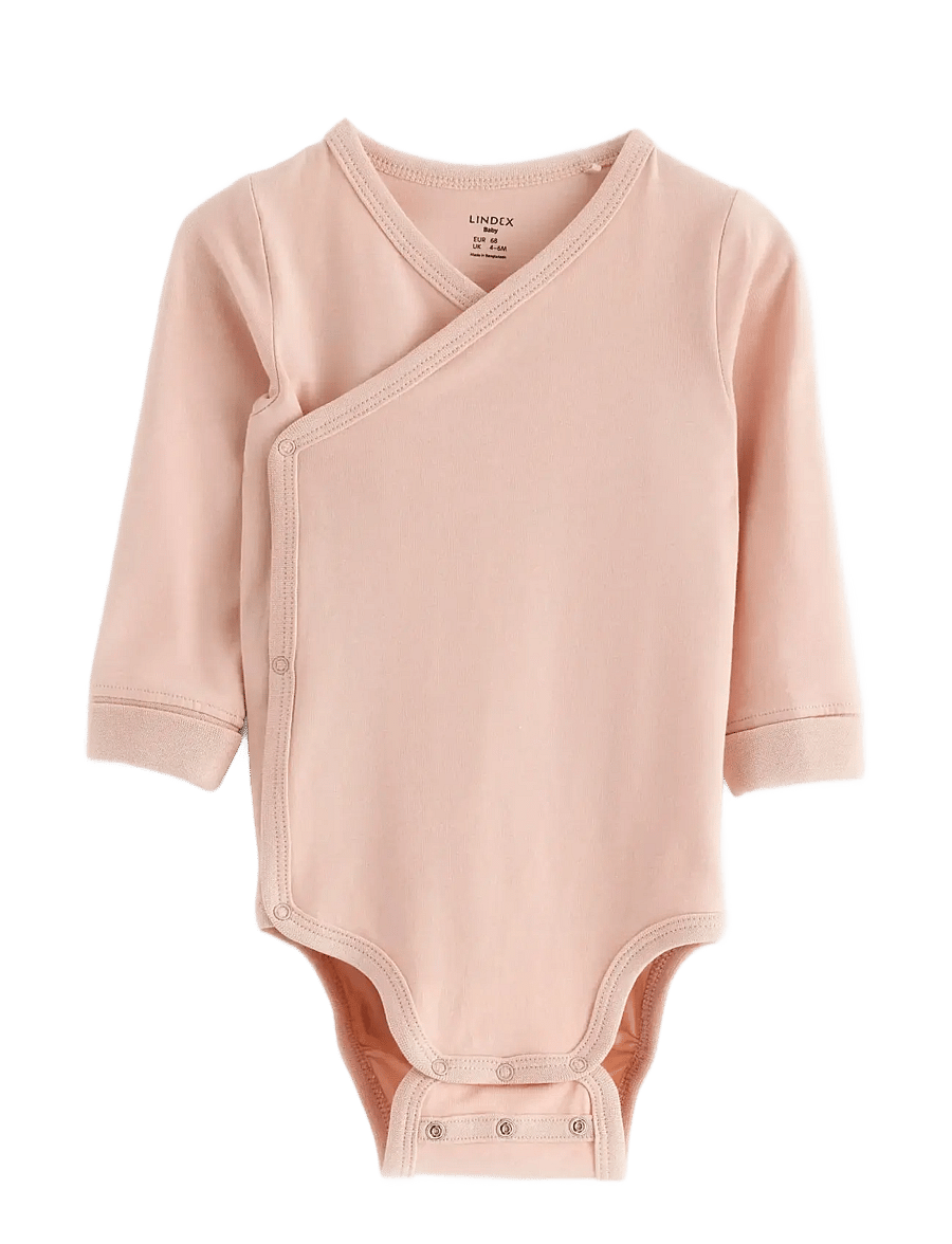 Lindex - Wrap bodysuit - shoppa efter ålder - light dusty pink - 0