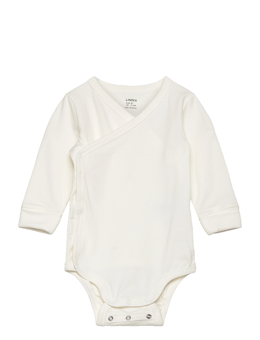 Lindex - Wrap bodysuit - shoppa efter ålder - light dusty white - 0