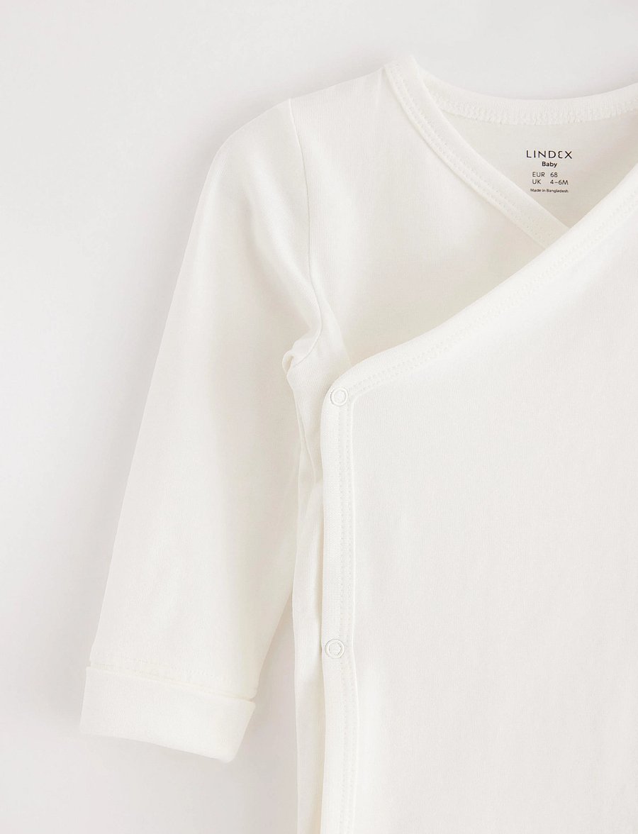 Lindex - Wrap bodysuit - shoppa efter ålder - light dusty white - 2