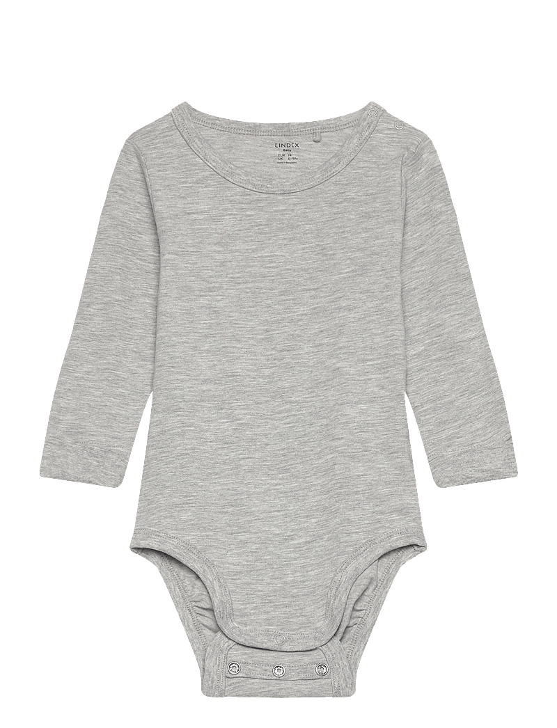 Lindex - Body basic - långärmade bodies - light grey melange - 0