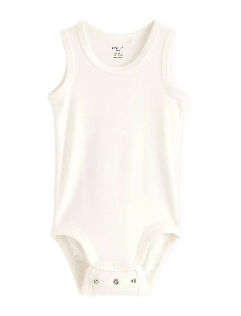 Lindex - Body sleeveless basic - light dusty white - 0