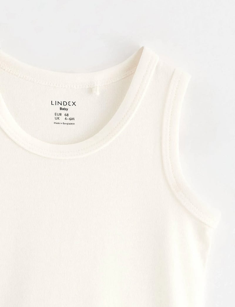 Lindex - Body sleeveless basic - light dusty white - 2