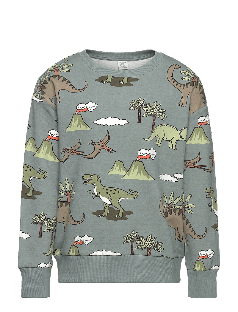Lindex - Sweater dino aop - sweatshirts - dusty aqua - 1