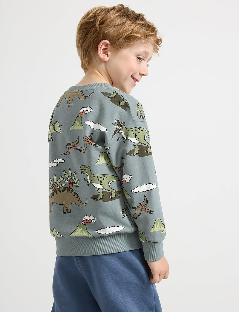 Lindex - Sweater dino aop - sweatshirts - dusty aqua - 3