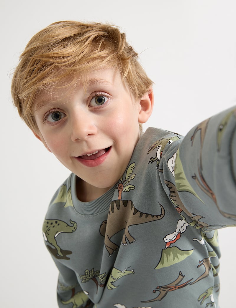 Lindex - Sweater dino aop - sweatshirts - dusty aqua - 5