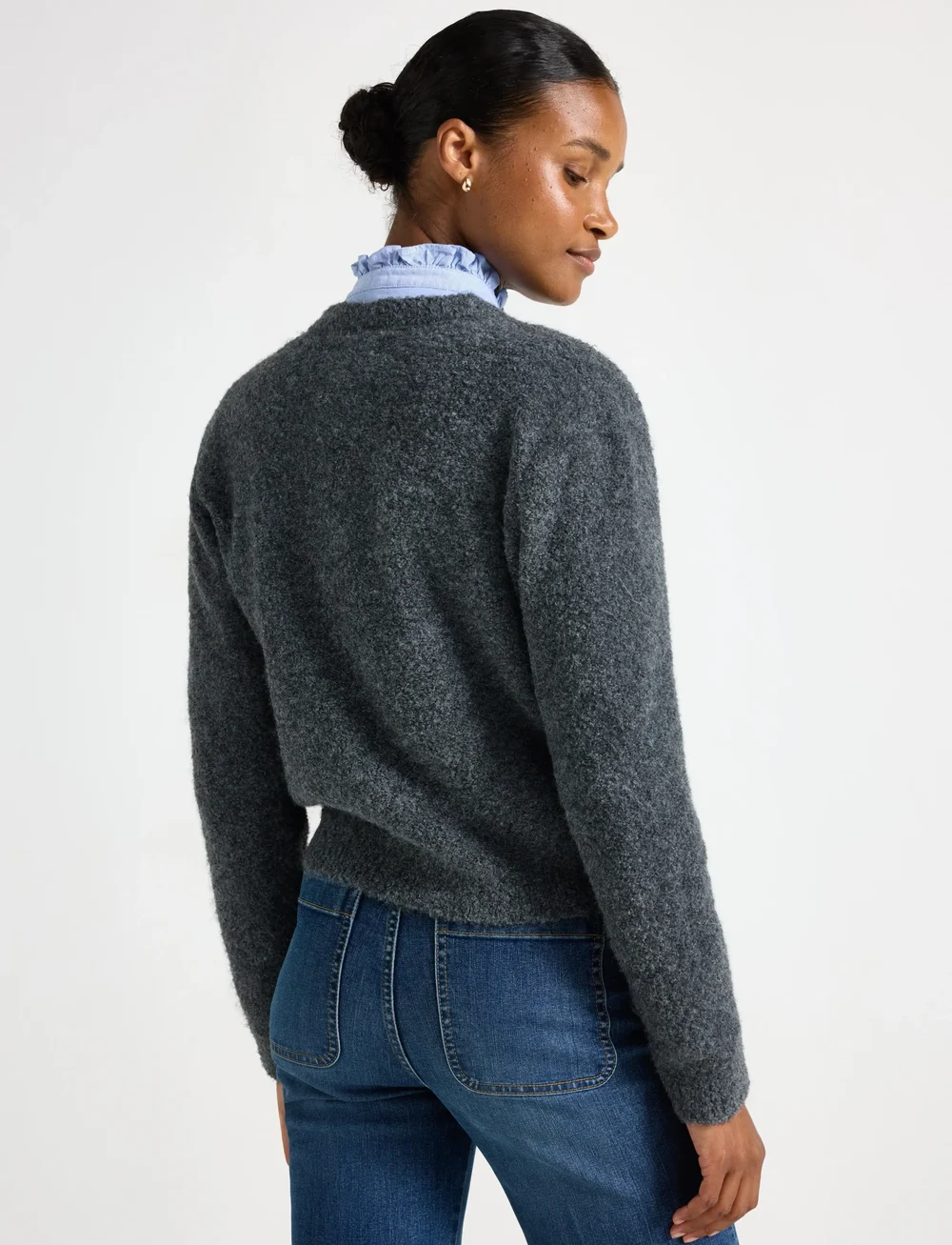 Lindex - Jacket Lunar knitted - koftor - dark grey melange - 3