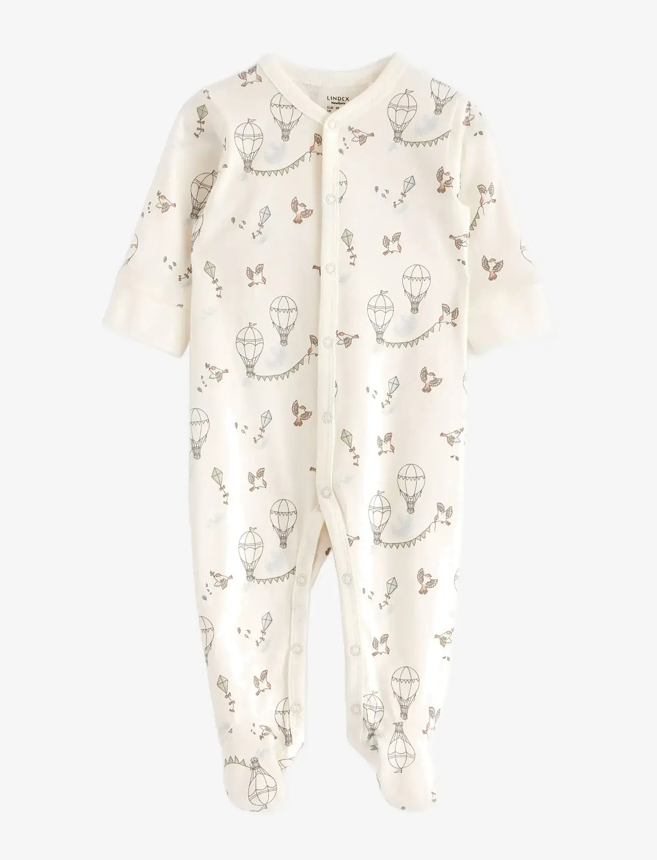 Lindex - Pyjamas w foot newborn - light dusty white - 0