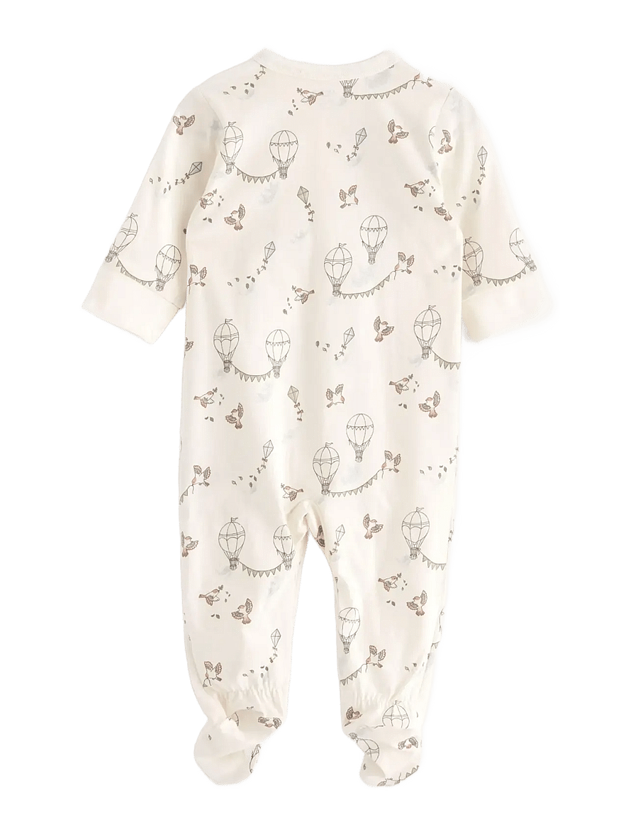 Lindex - Pyjamas w foot newborn - schlafoveralls - light dusty white - 1