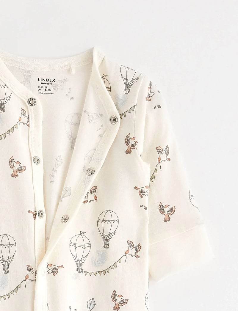 Lindex - Pyjamas med fødder - schlafoveralls - light dusty white - 2