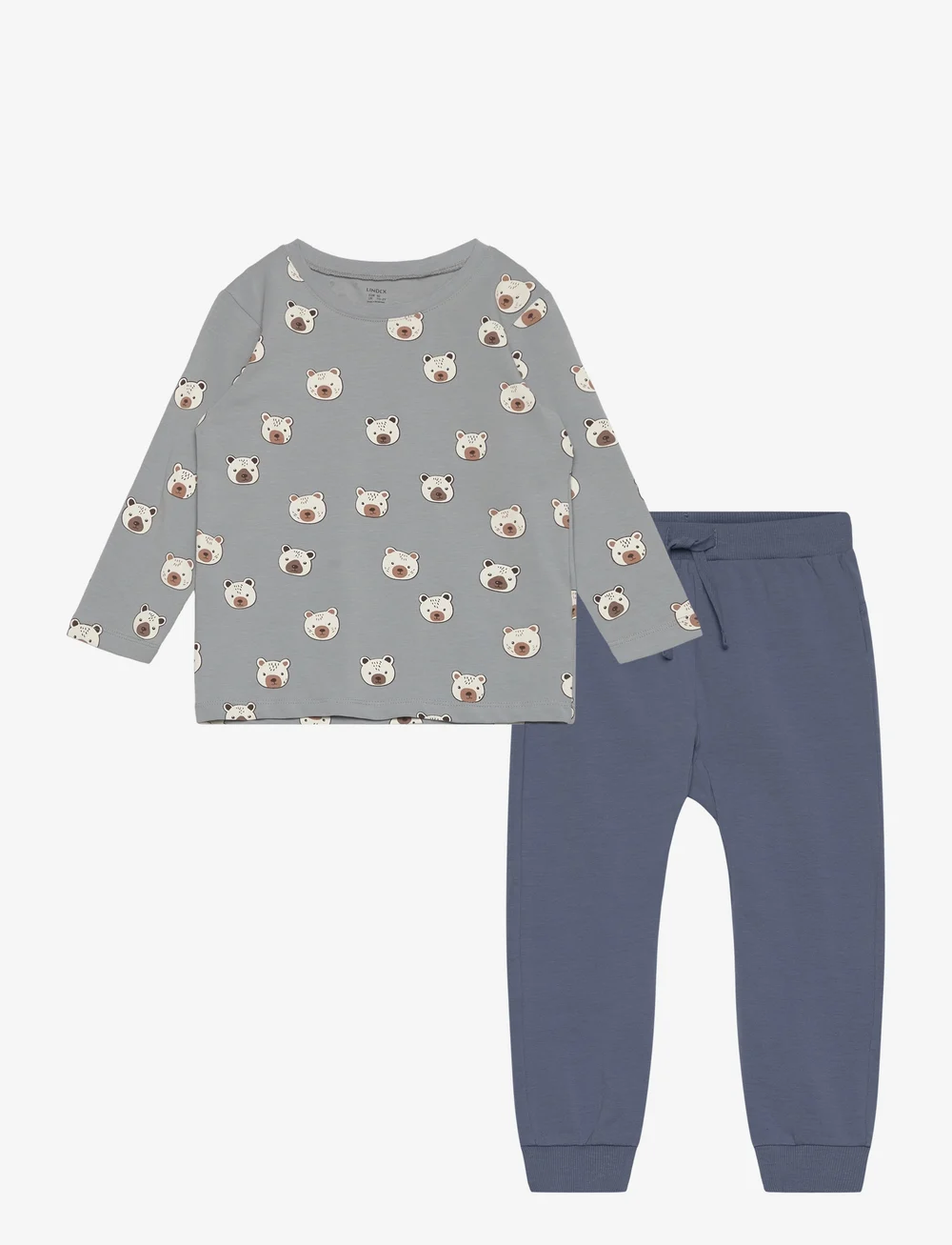 Lindex - Set Top trousers back focus - set med långärmad t-shirt - dark dusty blue - 0