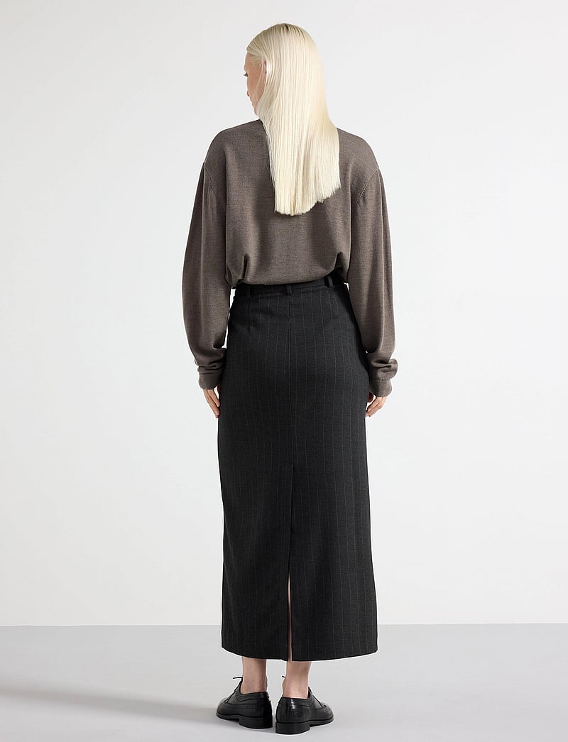 Lindex - Skirt Winny Pinstripe - maksiseelikud - dark grey melange - 3