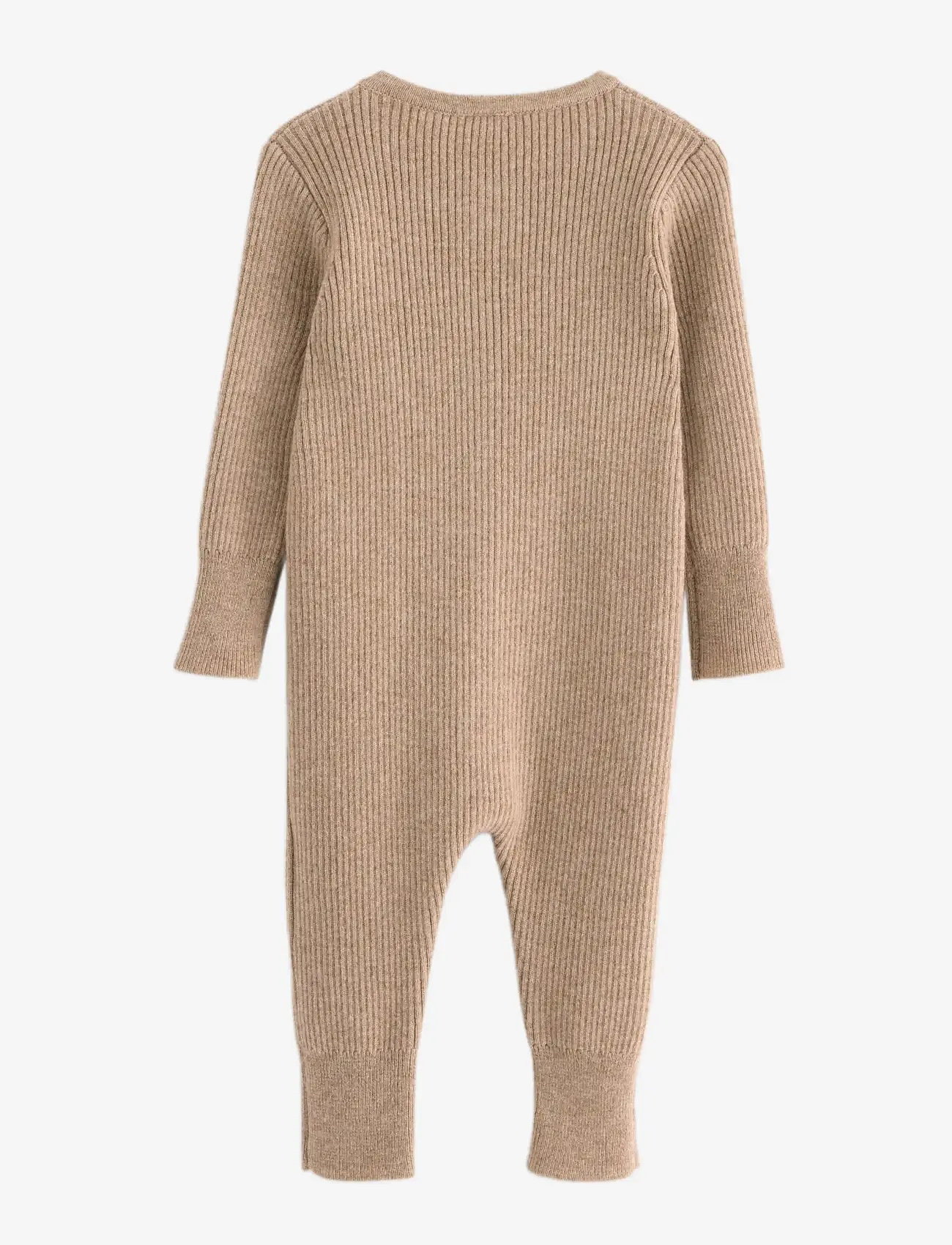 Lindex - Onesie knitted wool - långärmade bodysuits - beige melange - 1