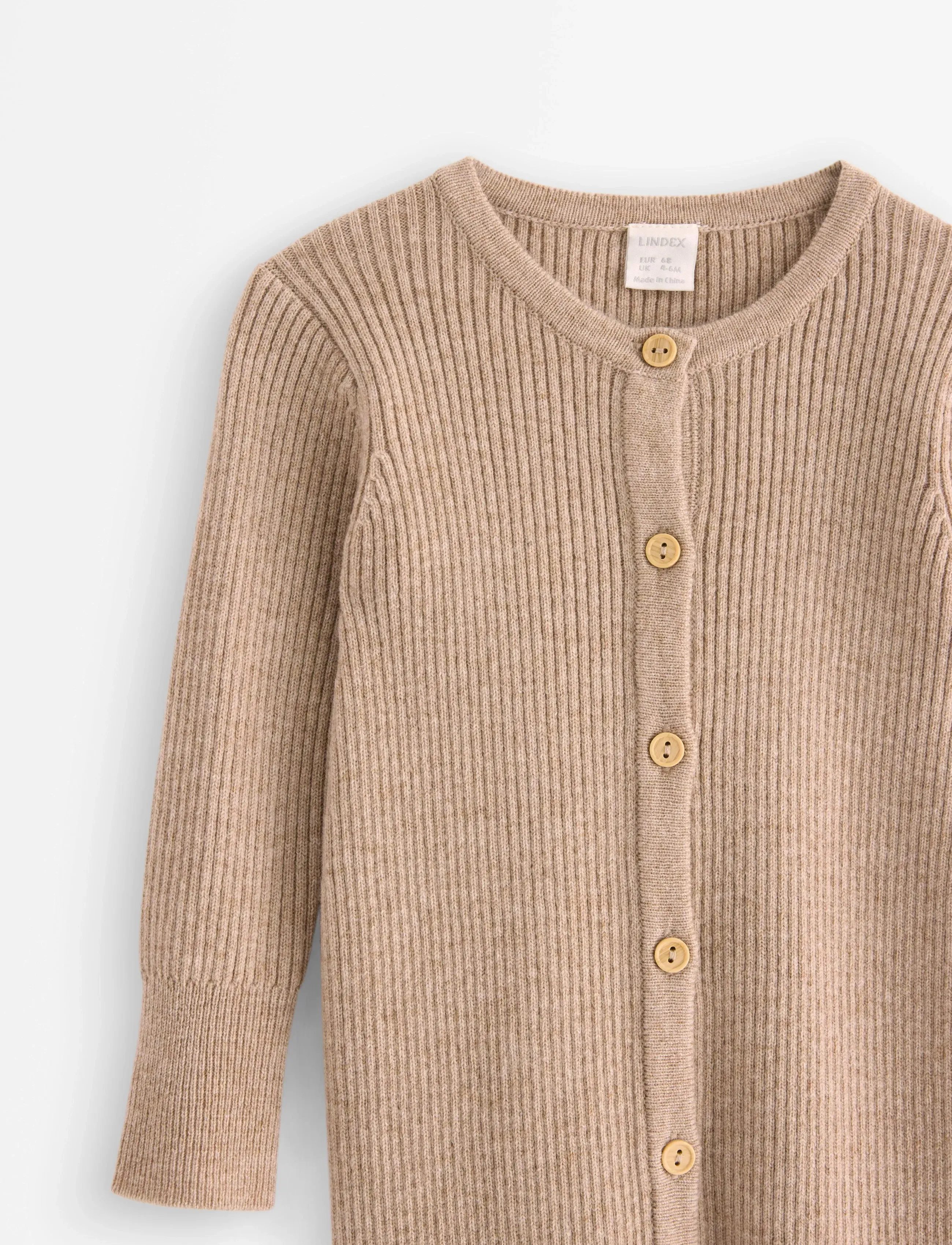 Lindex - Onesie knitted wool - met lange mouwen - beige melange - 2