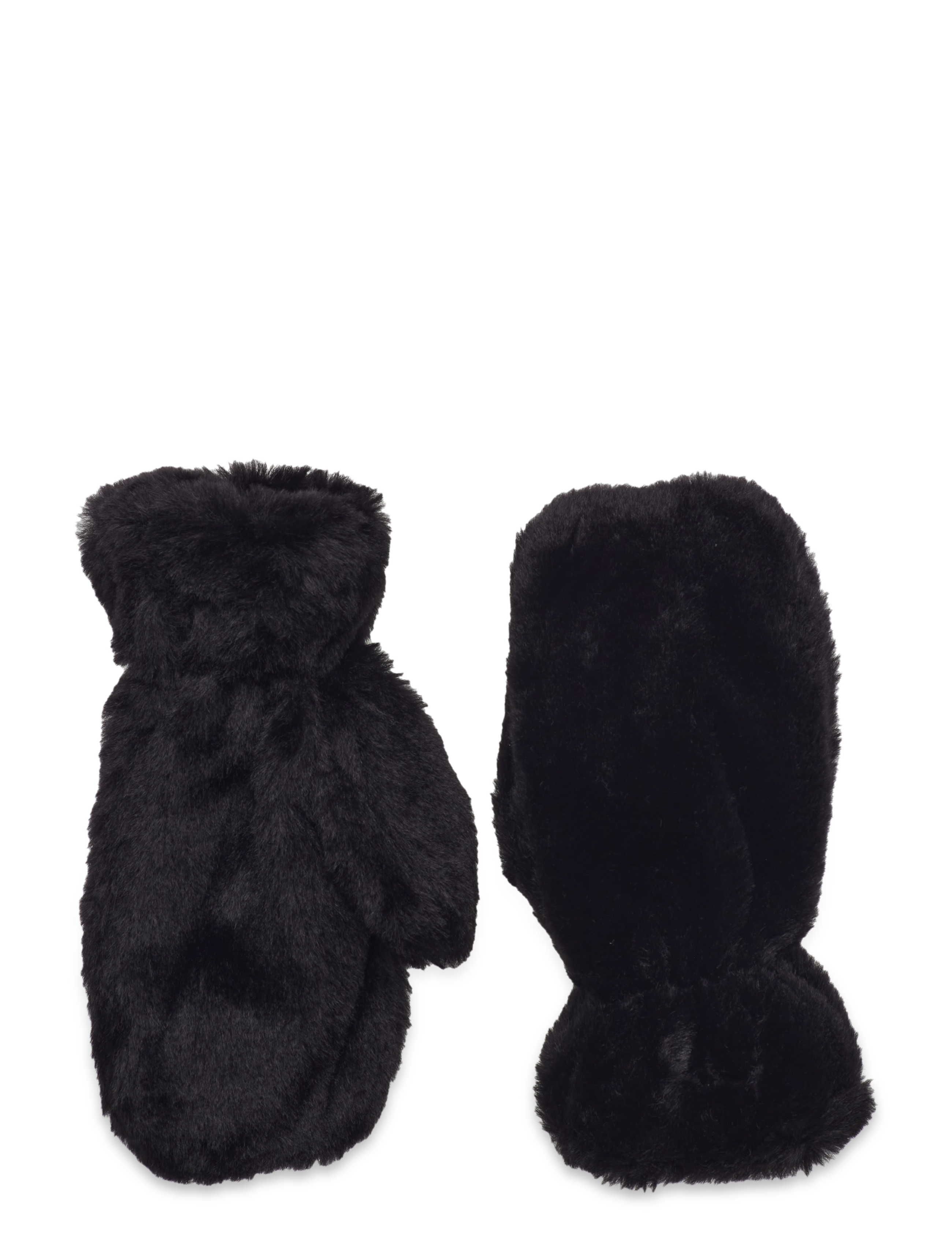 Lindex Mittens In Faux Fur, 4-6, Black, Handsker Og Vanter > Vanter, Børn