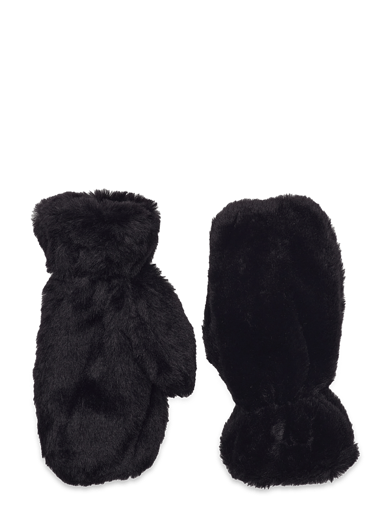 Lindex - Mittens in faux fur - handschuhe - black - 0