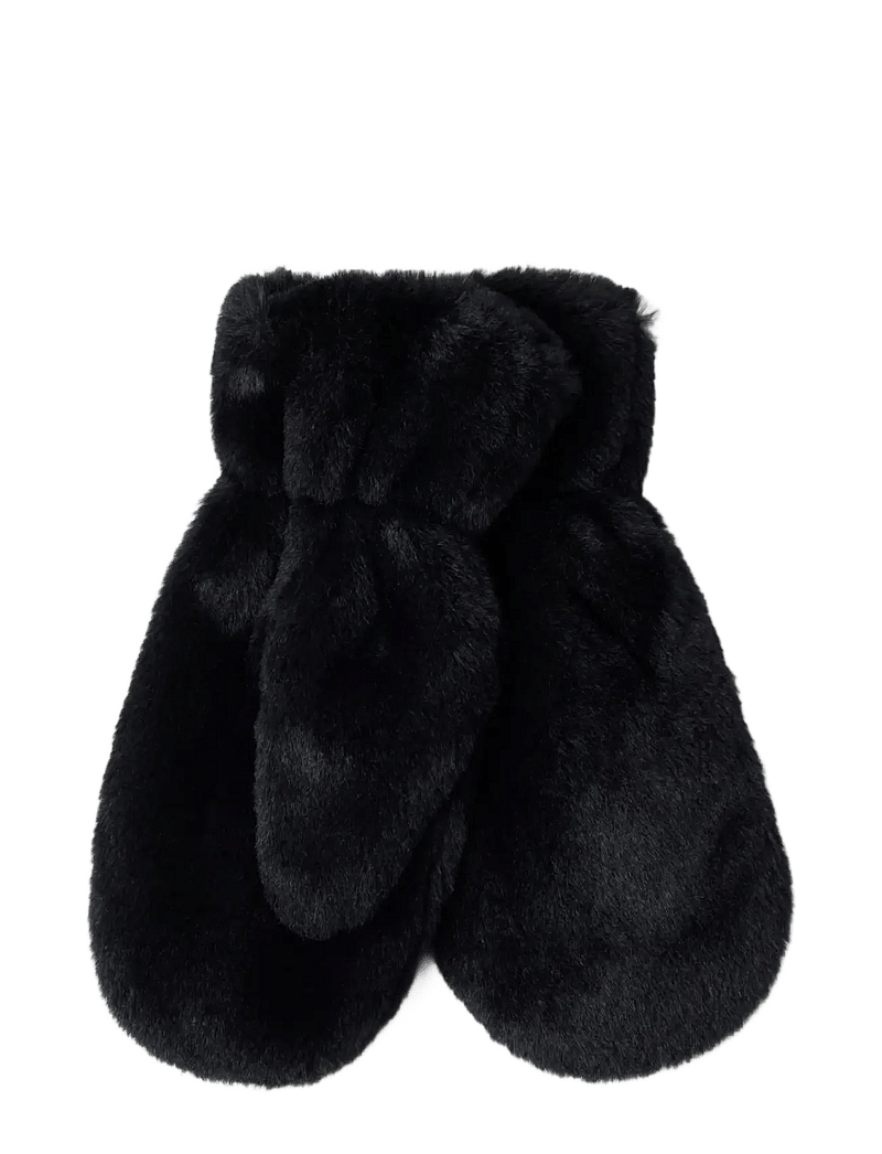 Lindex - Mittens in faux fur - handschuhe - black - 1