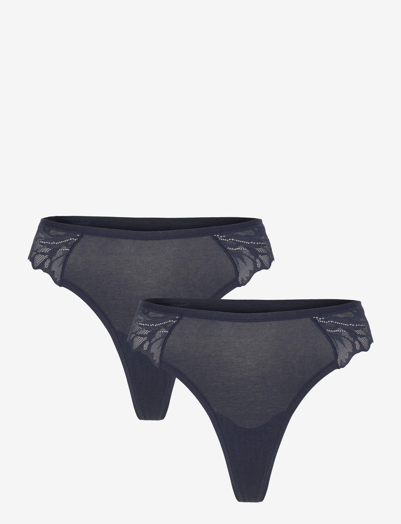 Lindex - Brief thong reg Blenda co w la - string - navy - 0