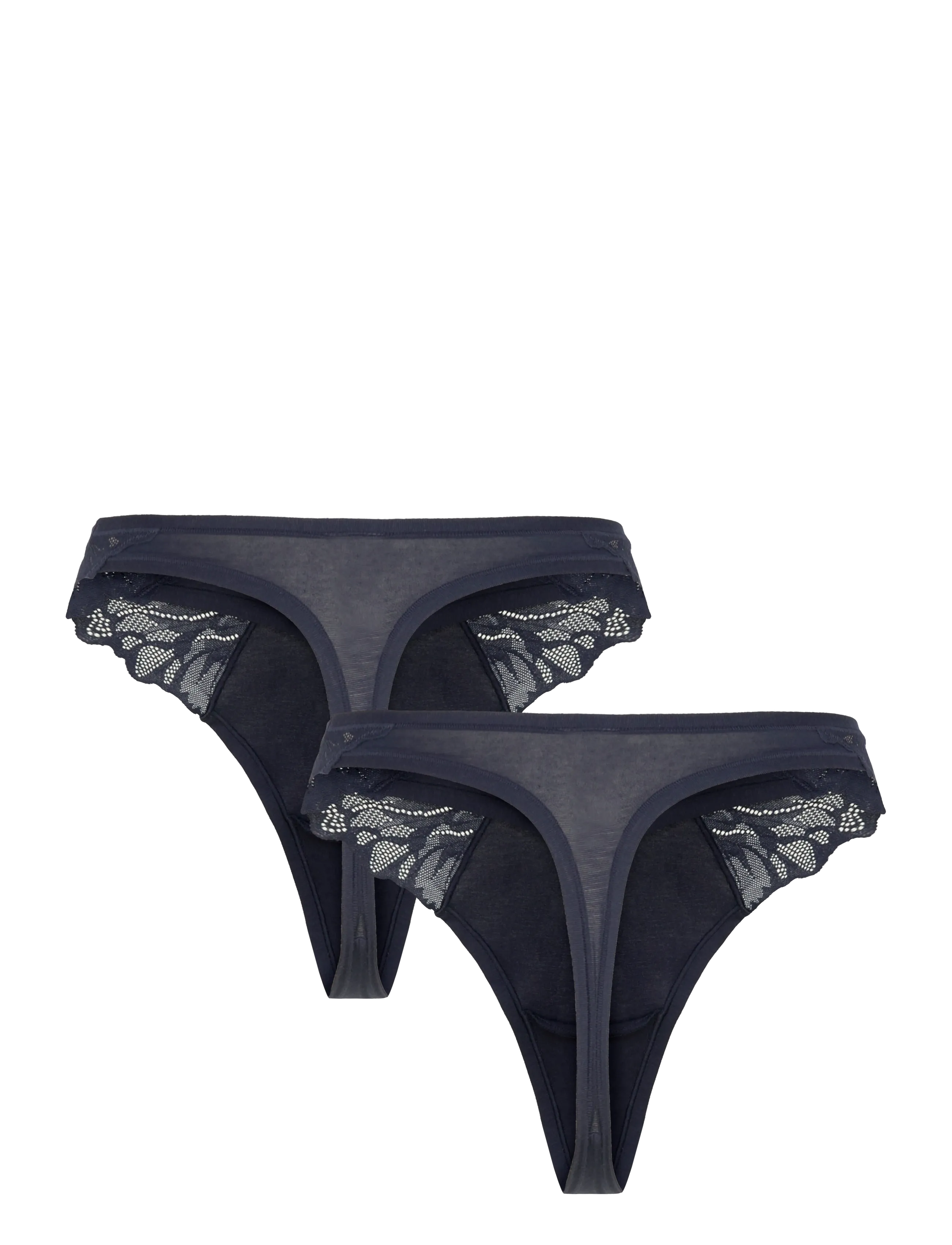 Lindex - Brief thong reg Blenda co w la - string - navy - 2