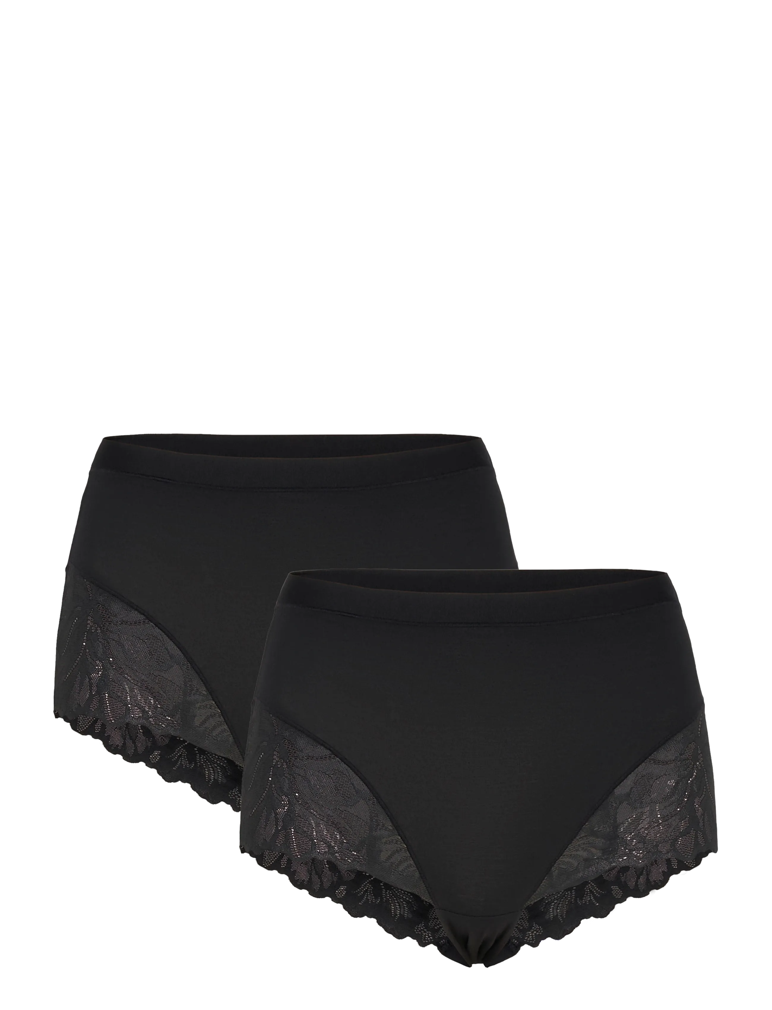Lindex Brief high Blenda co w lace 2 - Midi & Maxi trusser - BLACK / black