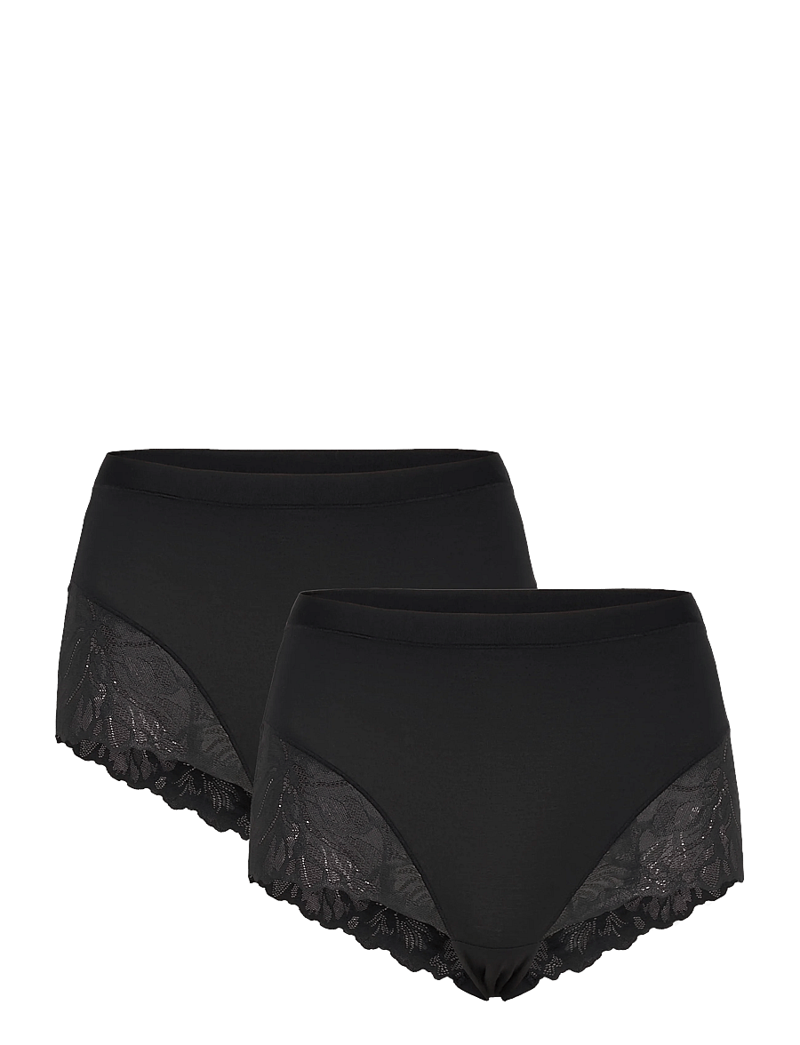 Lindex - Brief high Blenda co w lace 2 - midi & maxi trusser - black - 0