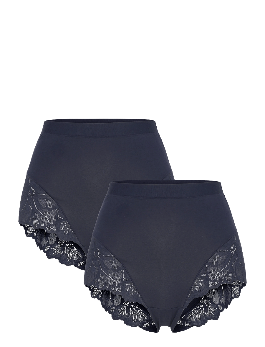 Lindex - Brief high Blenda co w lace 2 - midi & maxi trusser - navy - 0