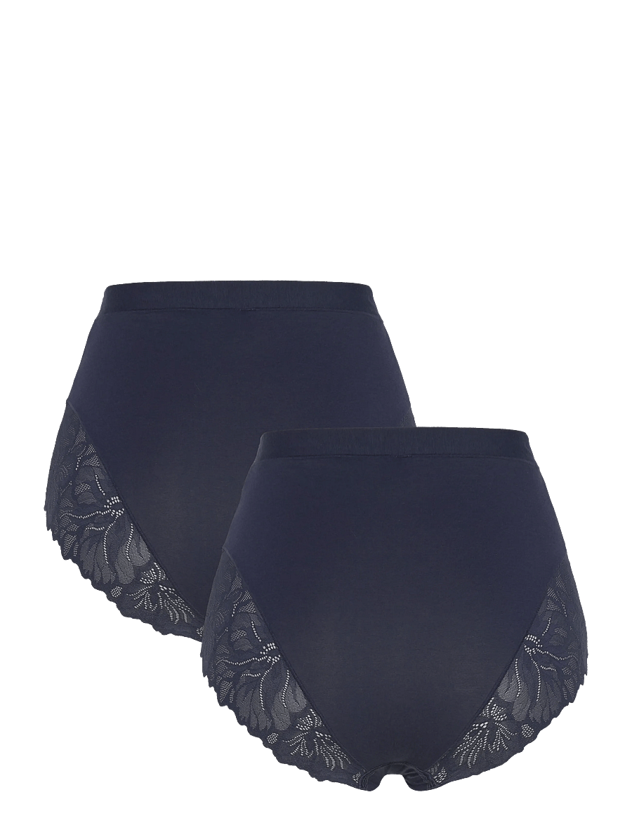 Lindex - Brief high Blenda co w lace 2 - midi & maxi trusser - navy - 2