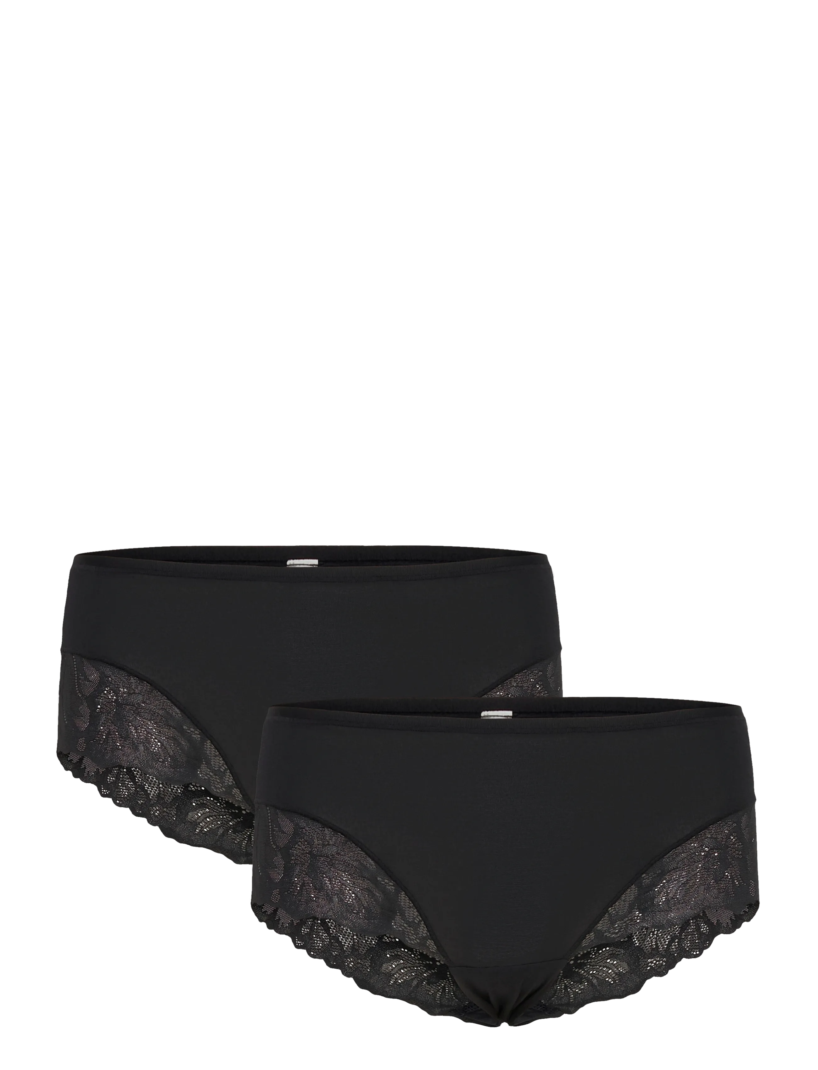 Lindex Brief reg Blenda cotton w lace - Lingerie - BLACK / black