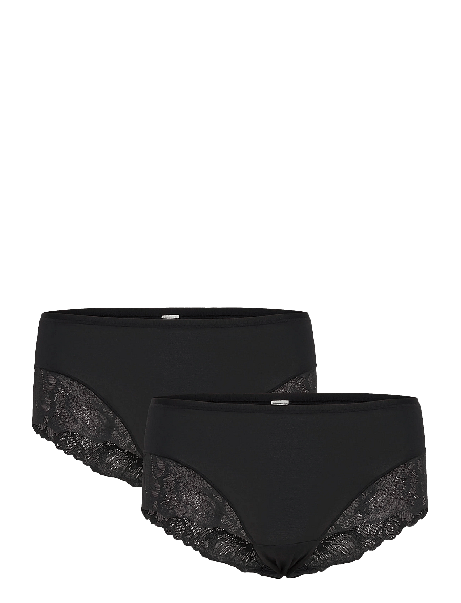 Lindex - Brief reg Blenda cotton w lace - hipsterid ja bokserid - black - 0