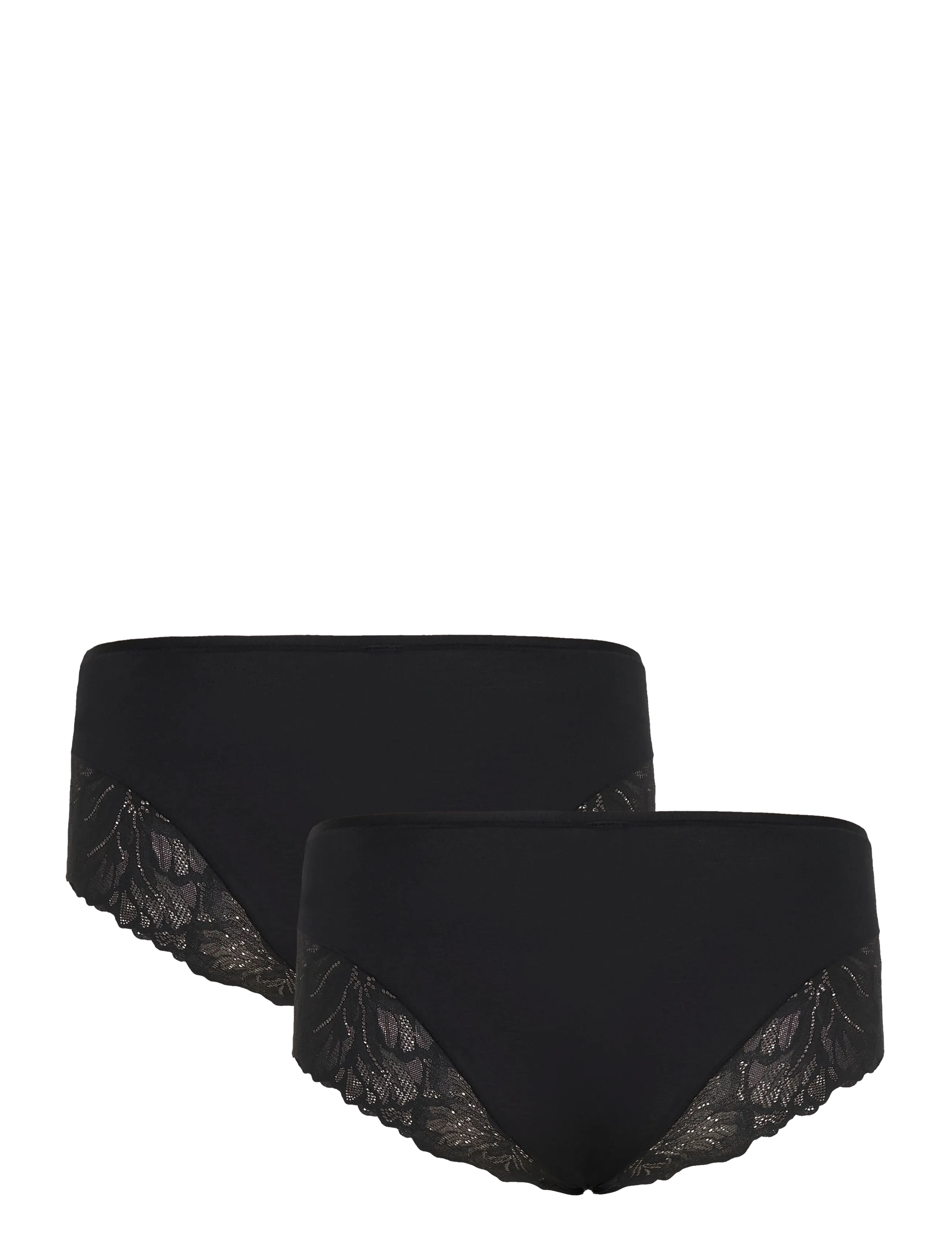 Lindex - Brief reg Blenda cotton w lace - hipster & boxershorts - black - 1