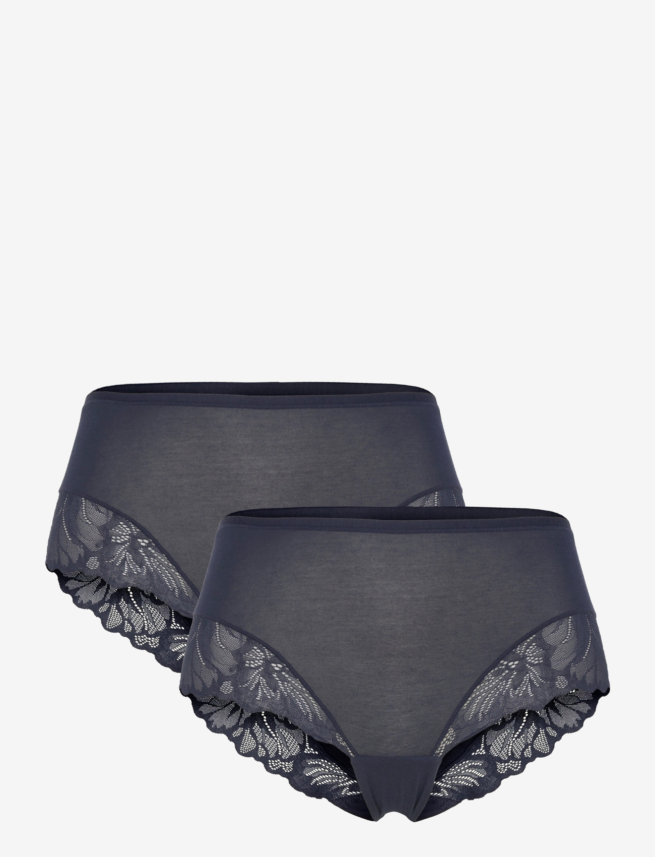 Lindex - Brief reg Blenda cotton w lace - hipsters & hotpants - navy - 0