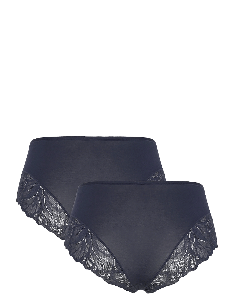 Lindex - Brief reg Blenda cotton w lace - hipsters & hotpants - navy - 2
