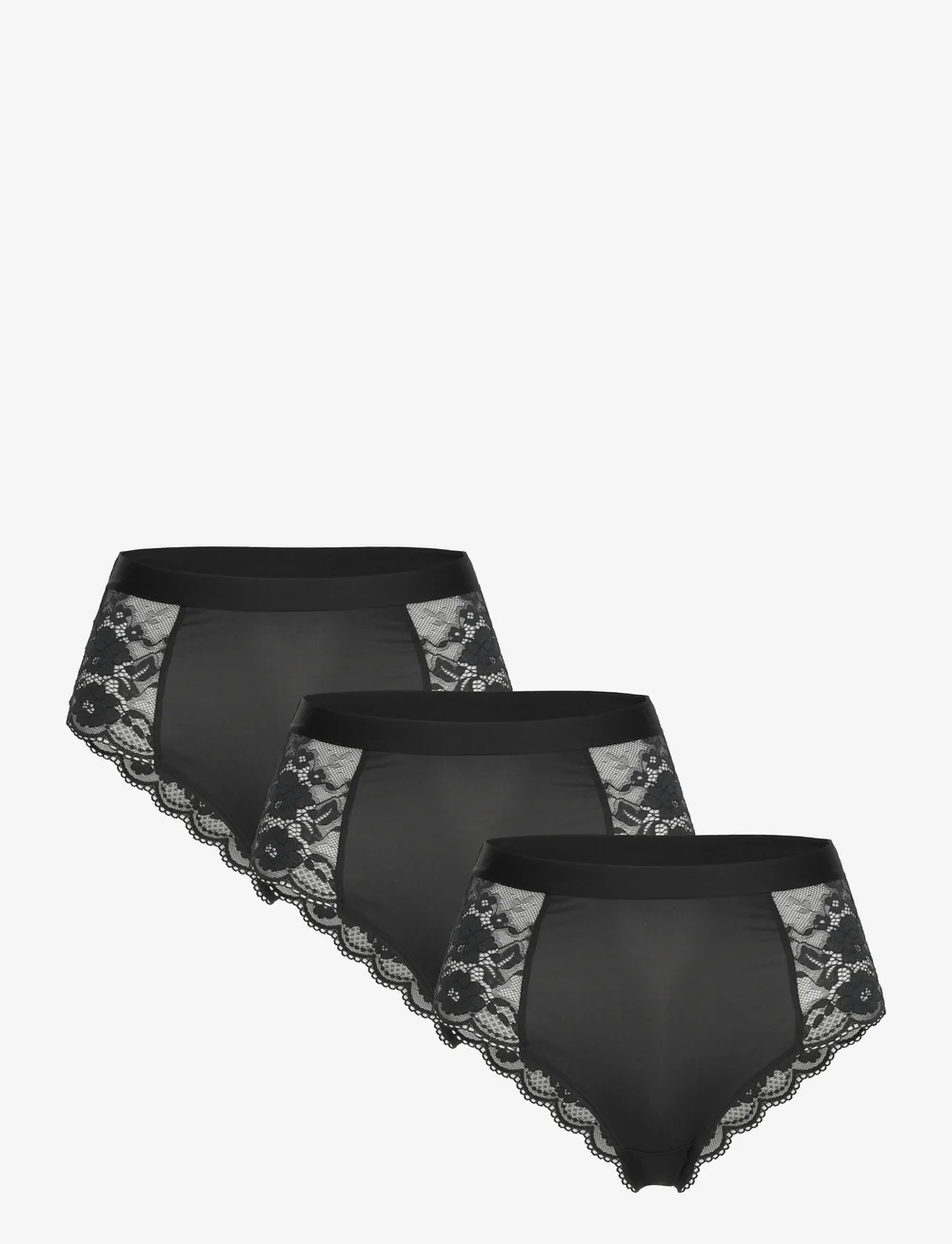 Lindex - Brief Brazilian high Iris 3 p - brazilian trosor - black - 0