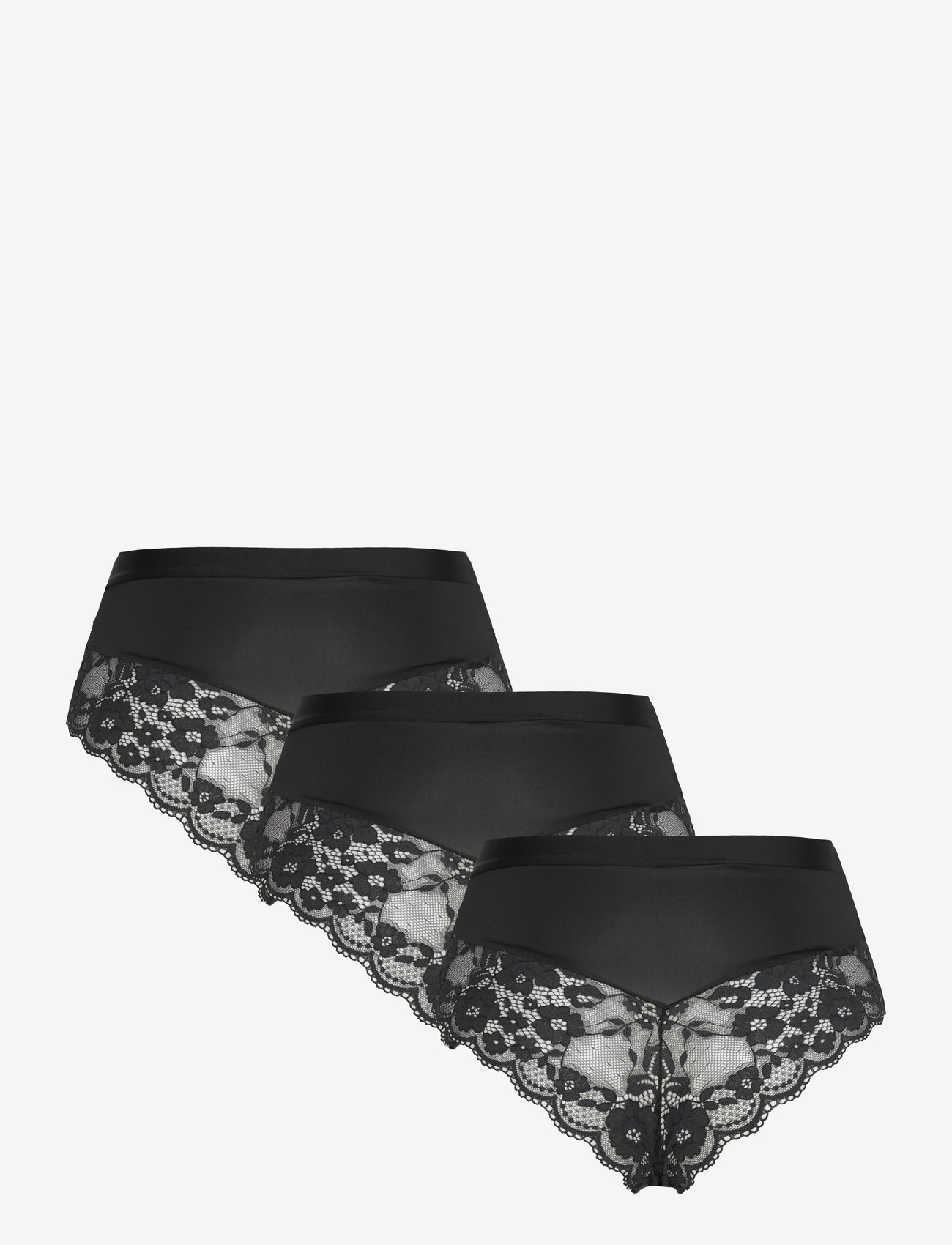 Lindex - Brief Brazilian high Iris 3 p - black - 2