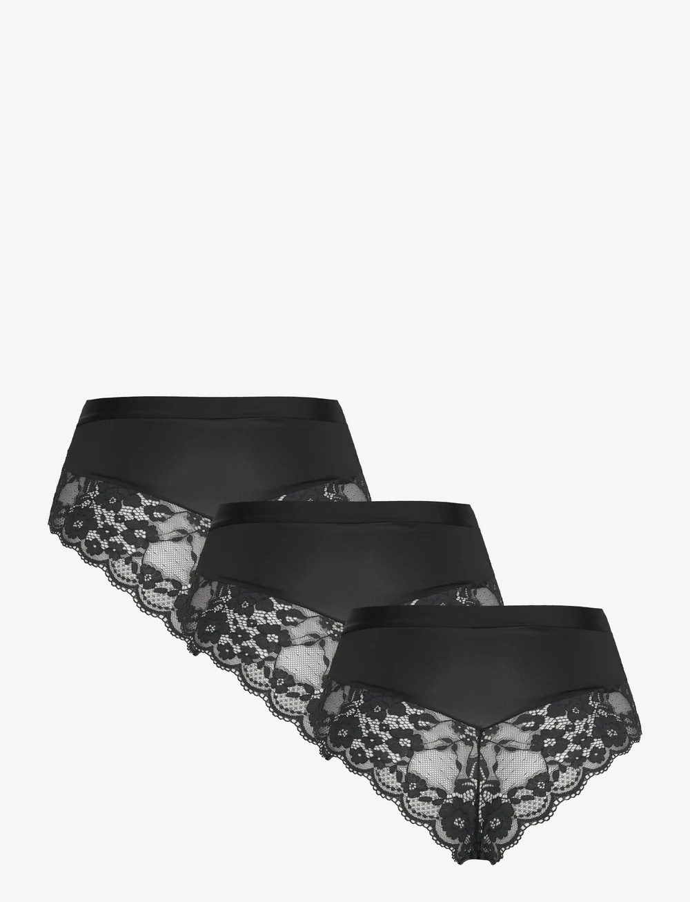 Lindex - Brief Brazilian high Iris 3 p - brazilian trosor - black - 2