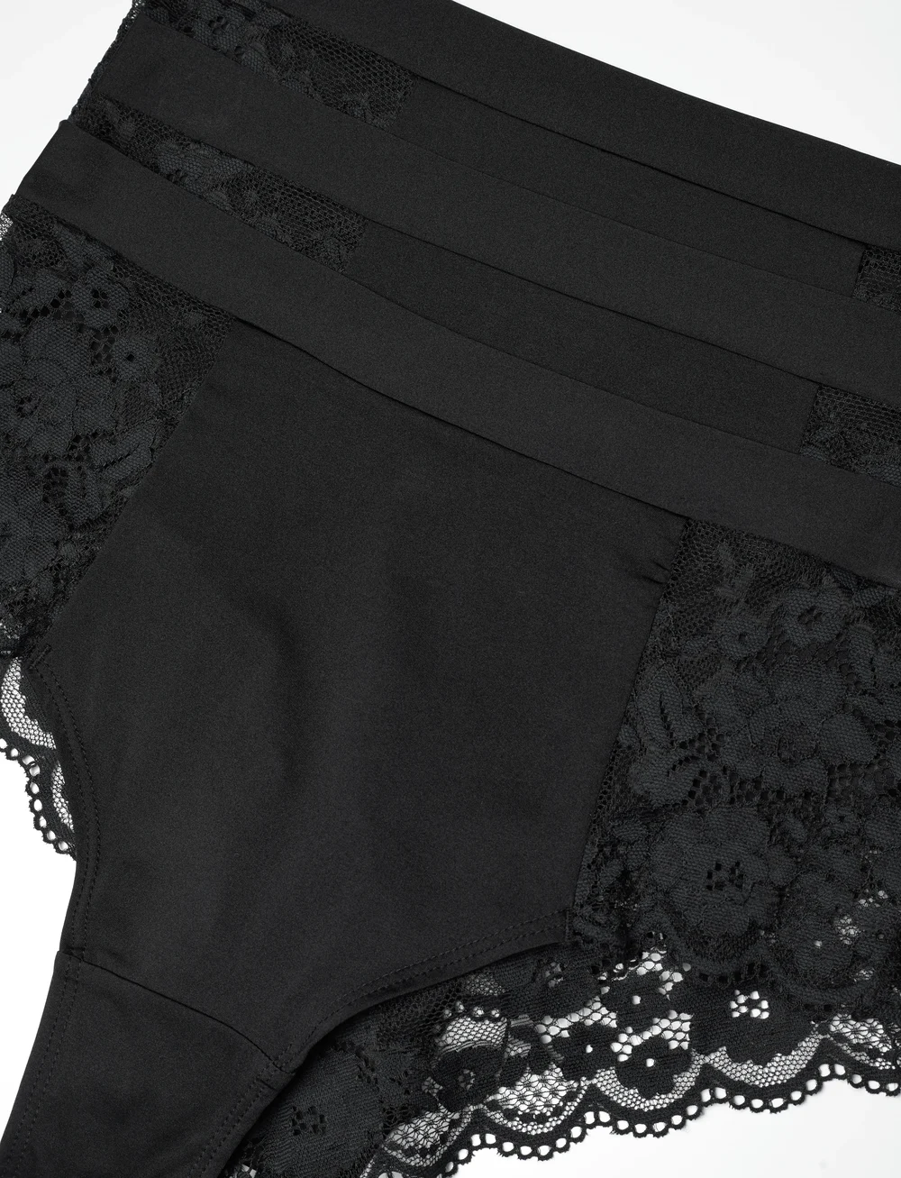 Lindex - Brief Brazilian high Iris 3 p - brazilian trosor - black - 1