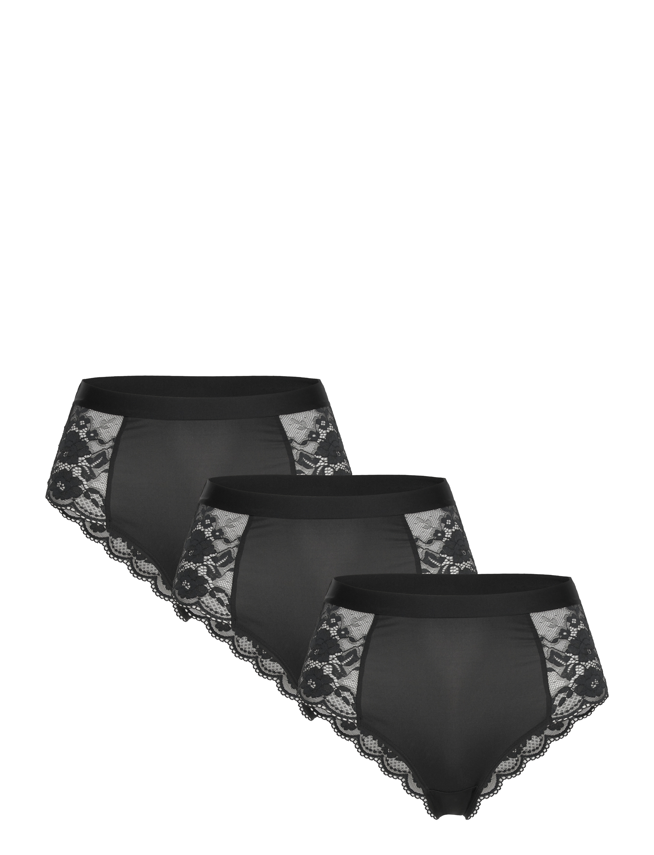 Lindex Brief Brazilian high Iris 3 p - Brazilian Slips - BLACK / black