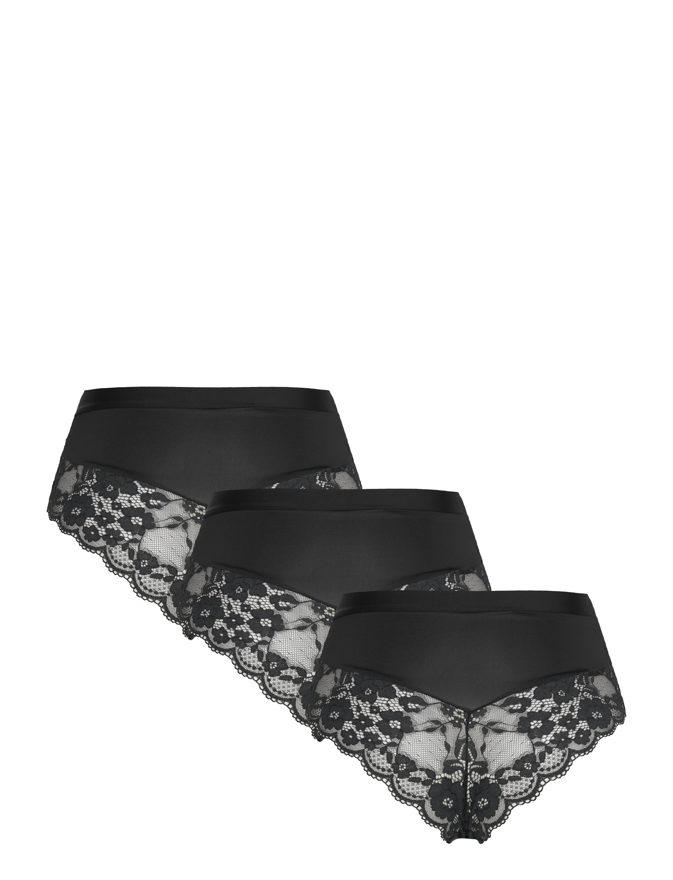 Lindex - Brief Brazilian high Iris 3 p - brazilian slips - black - 2