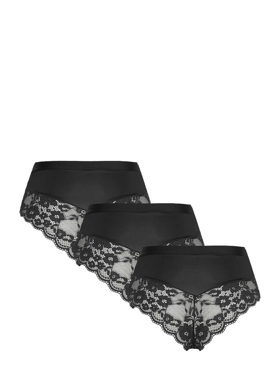 Lindex - Brief Brazilian high Iris 3 p - brazilian slips - black - 2