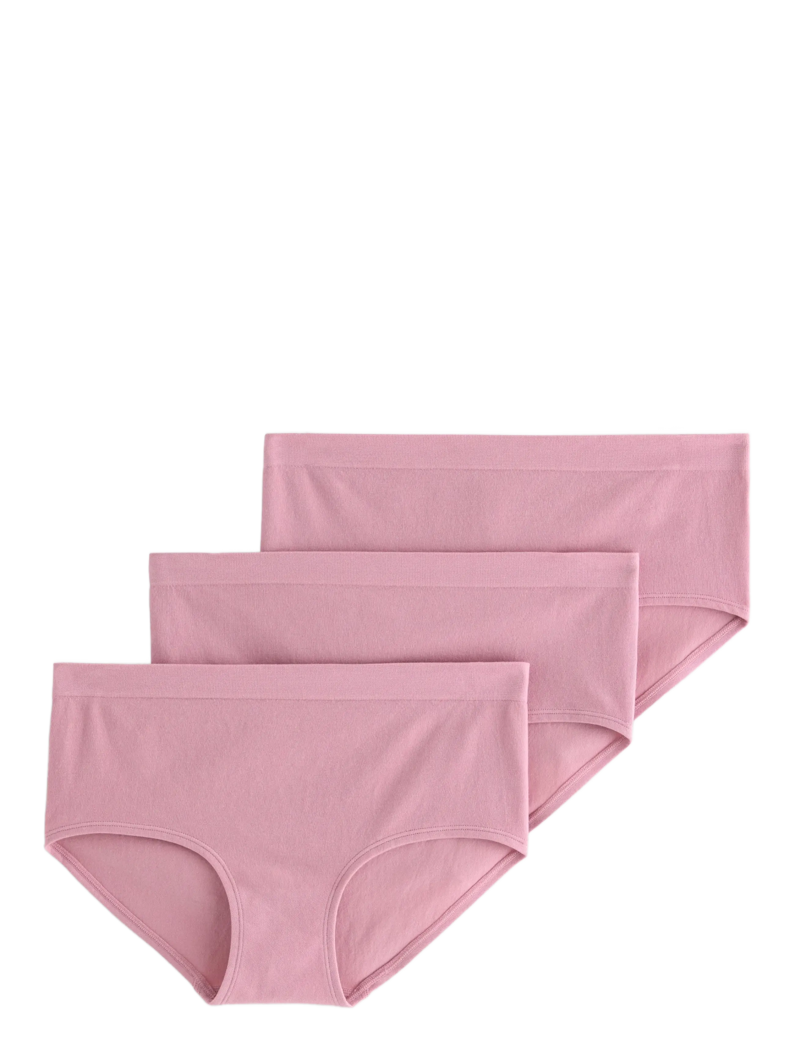 Lindex 3-pack seamless briefs with regular waist - Lindex - DARK DUSTY PINK / pink/rose