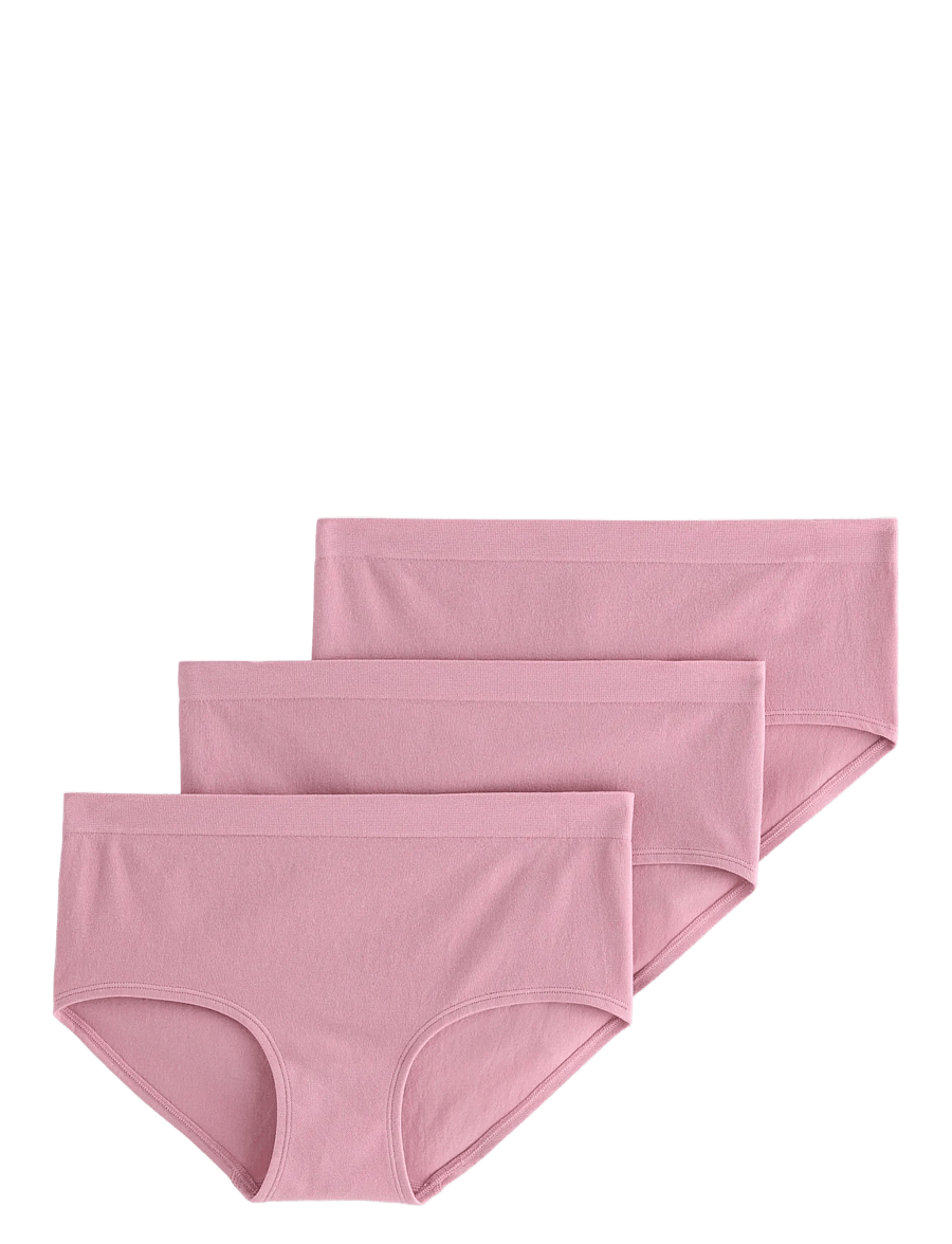 Lindex - 3-pack seamless briefs with regular waist - seamless trusser - dark dusty pink - 0
