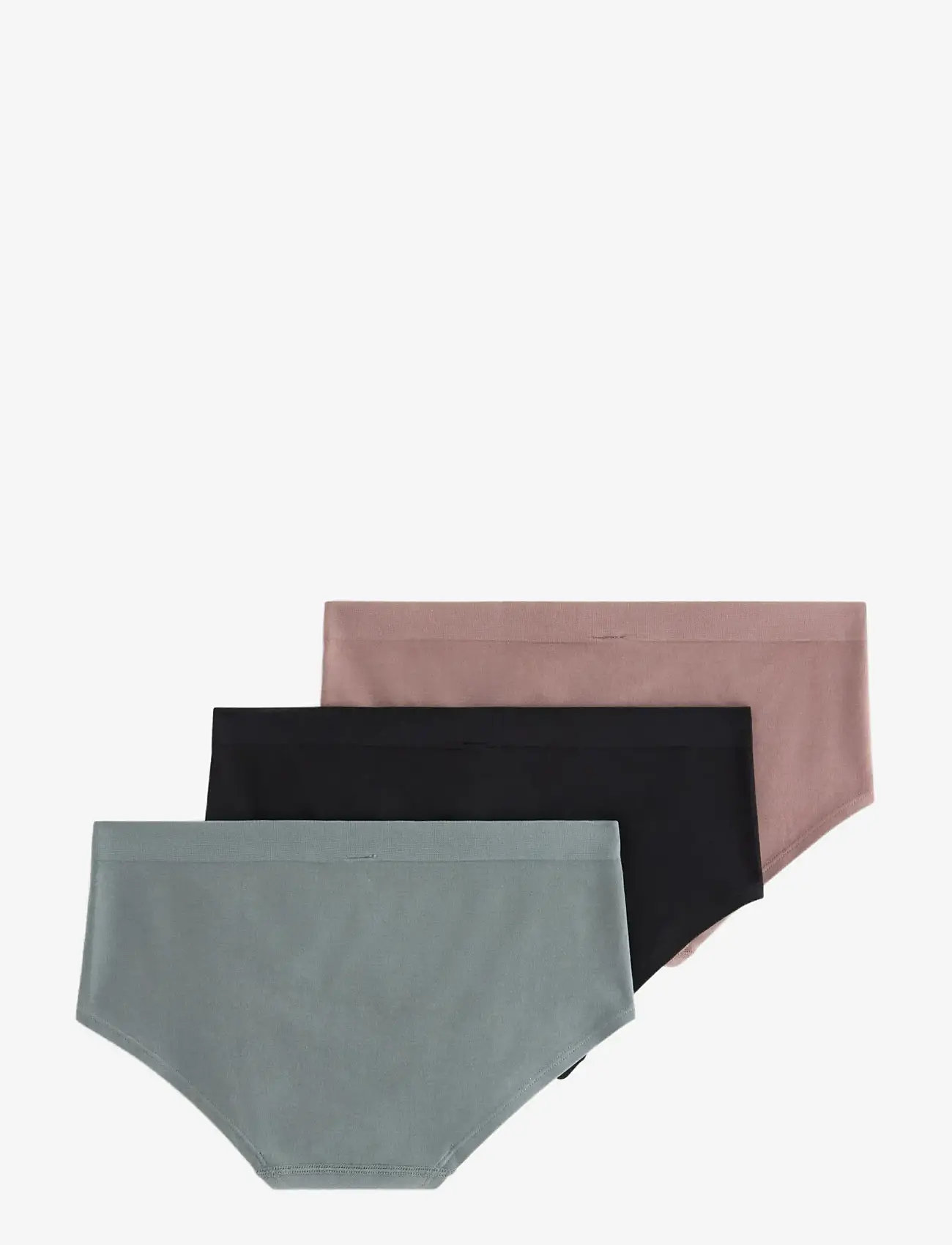 Lindex - 3-pack seamless briefs with regular waist - seamless panties - dusty green - 1