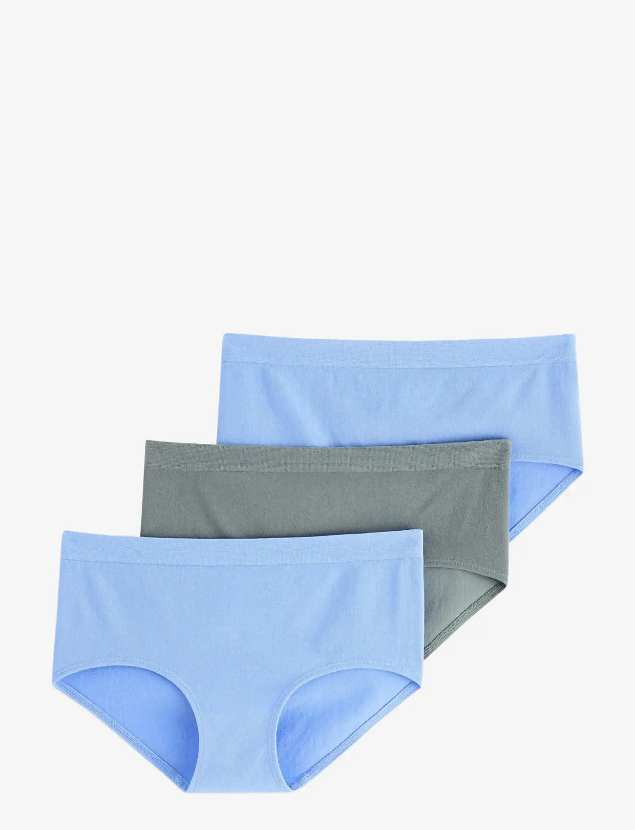 Lindex - 3-pack seamless trosor med normalhög midja - seamless trusser - dusty green - 2