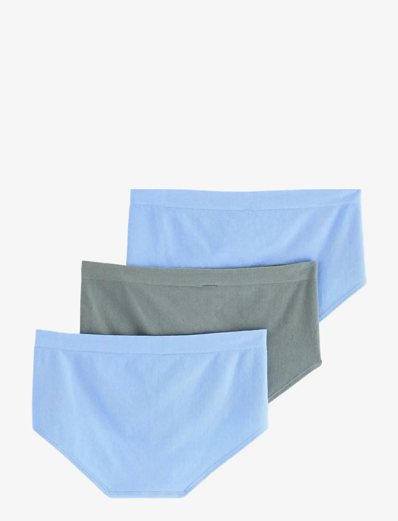 Lindex - 3-pack seamless trosor med normalhög midja - seamless trusser - dusty green - 3