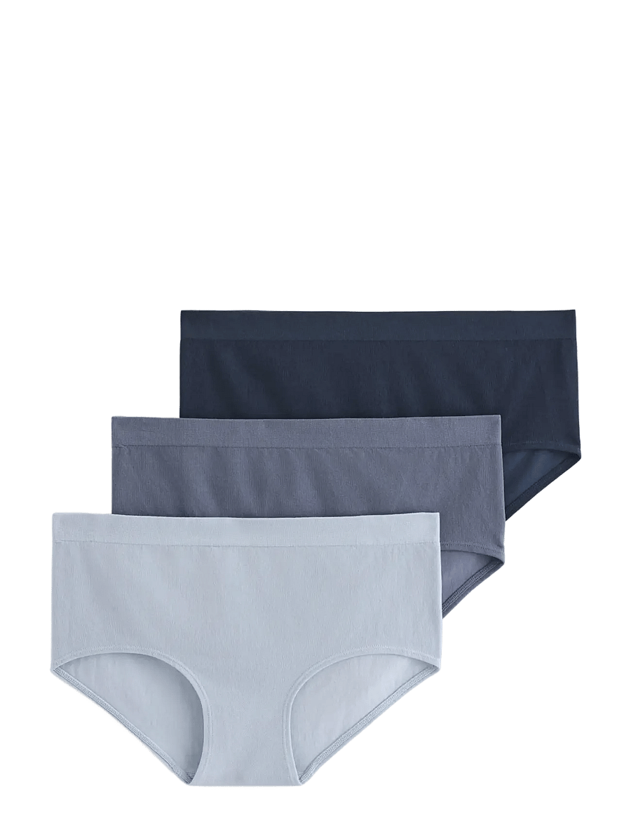 Lindex - 3-pack seamless briefs with regular waist - seamless trusser - light dusty blue - 1