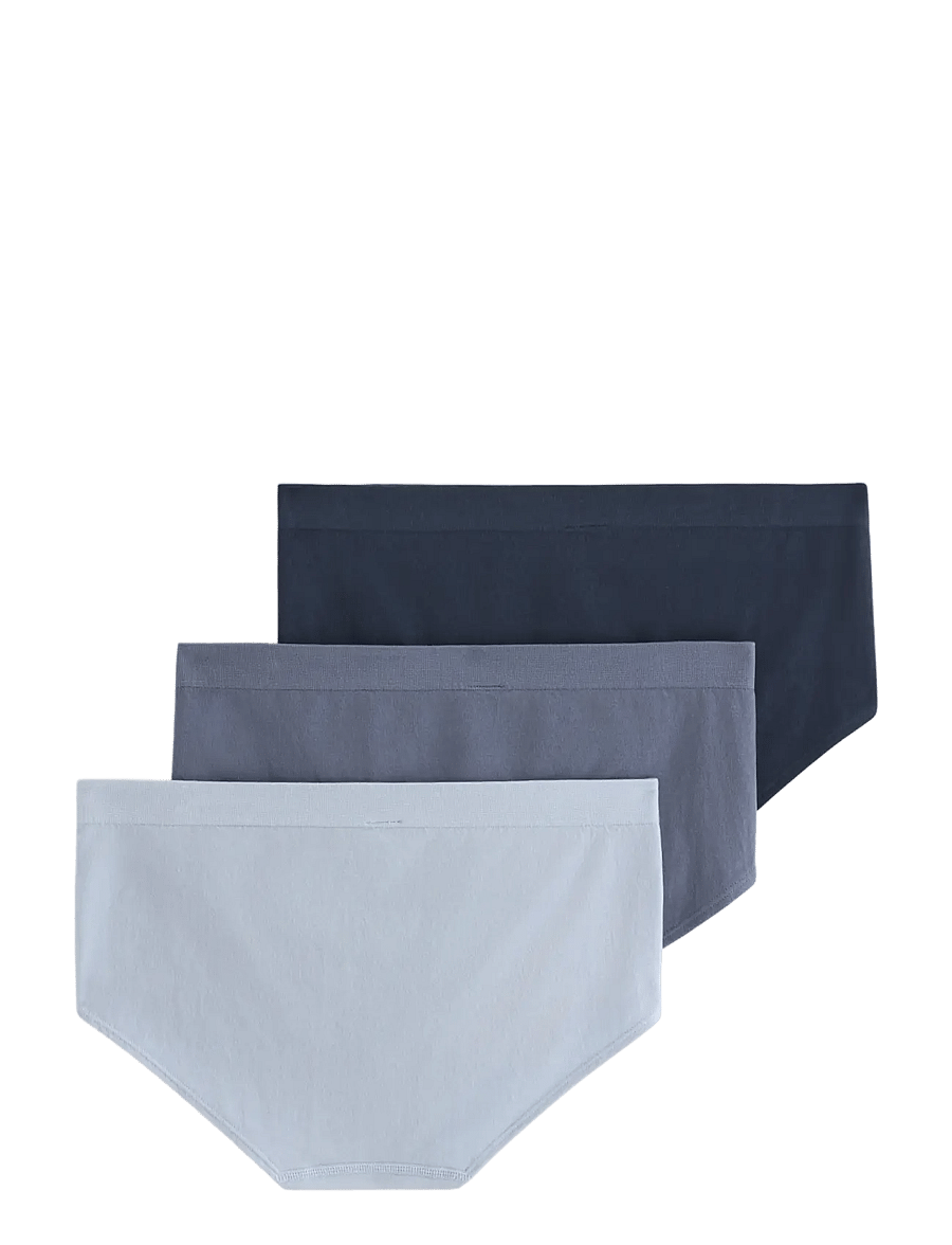 Lindex - 3-pack seamless briefs with regular waist - seamless trusser - light dusty blue - 2