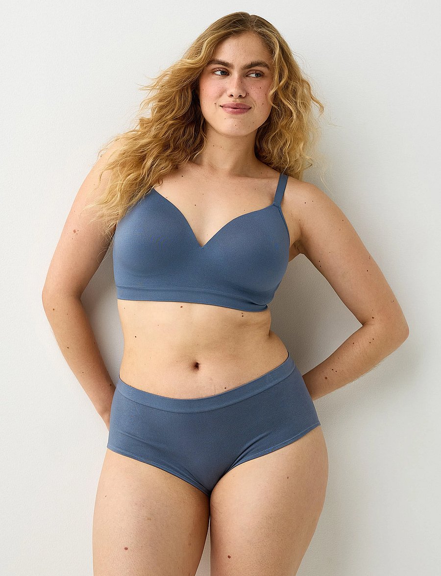 Lindex - 3-pack seamless briefs with regular waist - seamless trusser - light dusty blue - 0