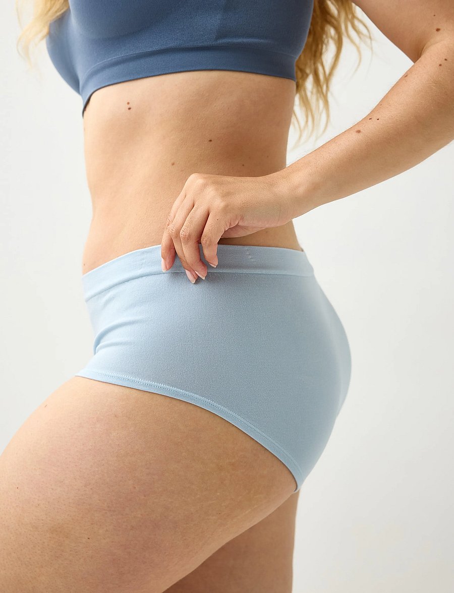 Lindex - 3-pack seamless briefs with regular waist - seamless trusser - light dusty blue - 4
